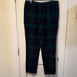 J. Crew Dark Green & Black Checkered Flannel Pajama Pant Size L
